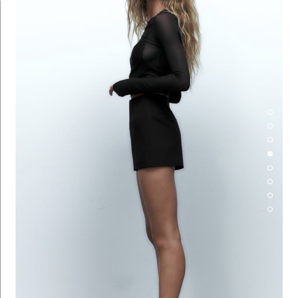 Zara high waist topstitch shorts M black no tags but never worn - Picture 3 of 9